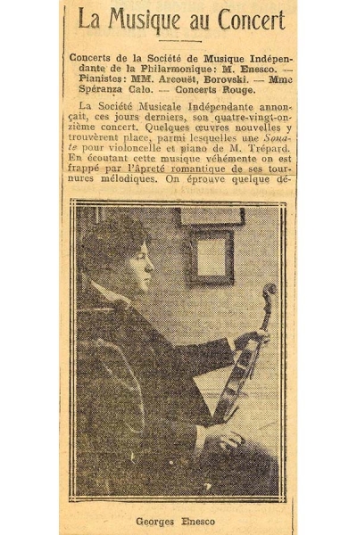 Două recitaluri susținute de Enescu la începutul anului 1923